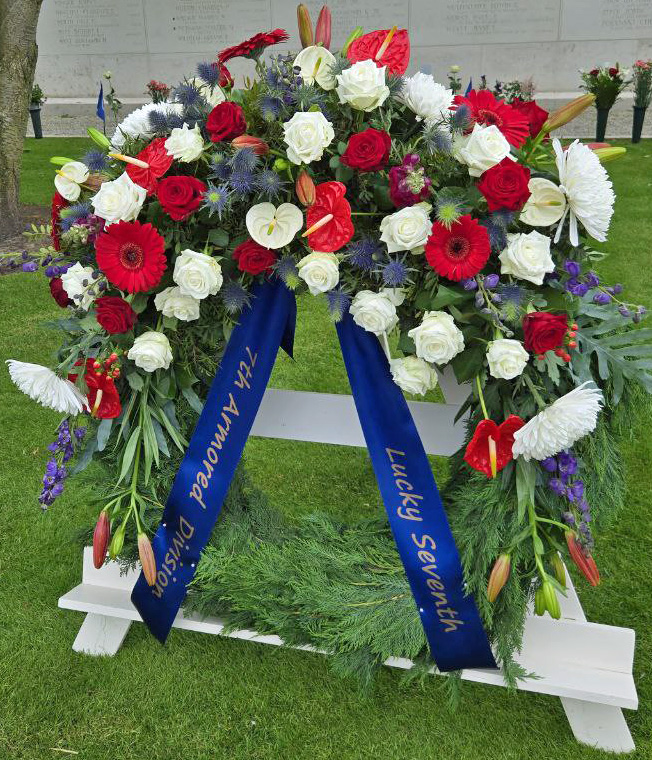 7th Armored Division Wreath at Margraten, Netherlands, US Military Cemetery-Memorial Day 2025